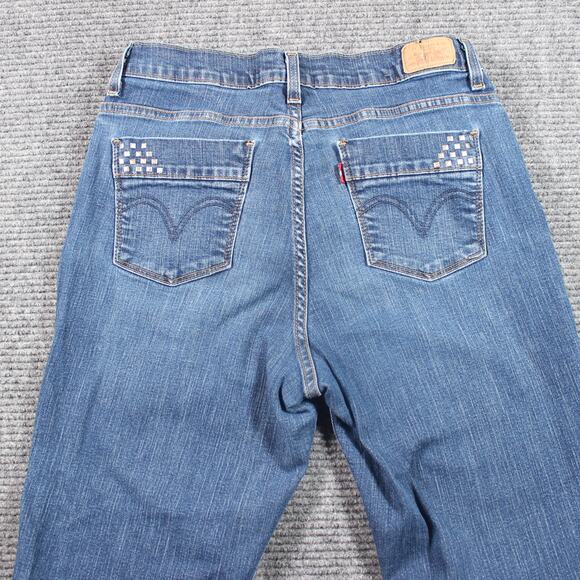 Levi’s 512 Jeans Womens 12 Blue Straight Leg Mid Rise Stretch Studded - Picture 8 of 10